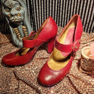 Nine West Red Vintage Mary Jane Heels